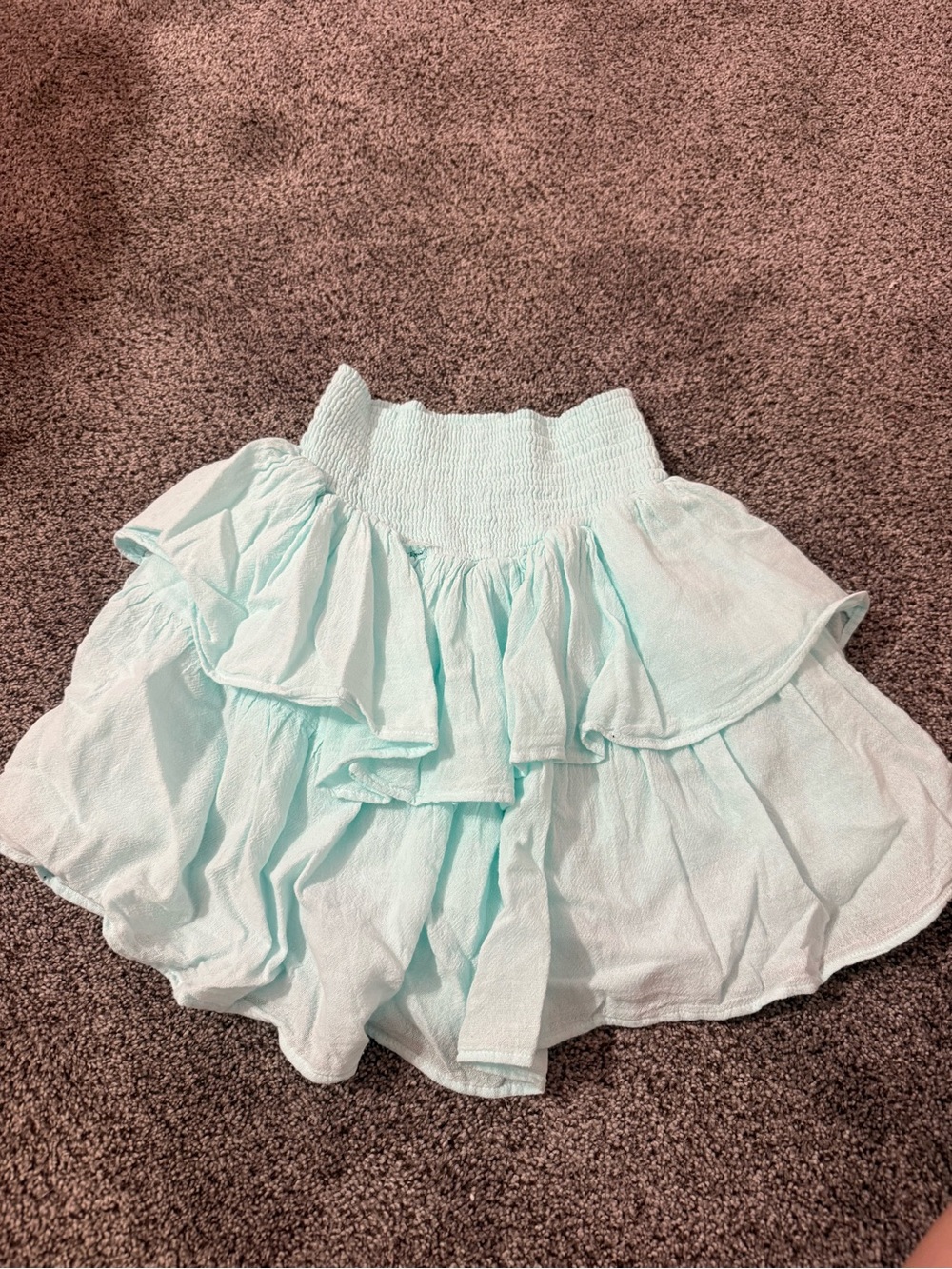 Light Mint Tiered Ruffle Skirt - Women